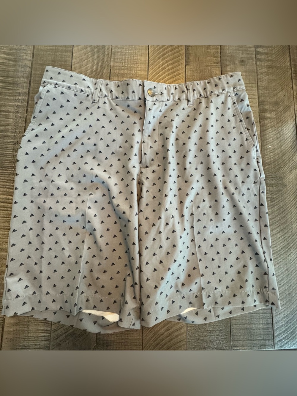adidas Light Gray Printed Flat Front Men's Shorts